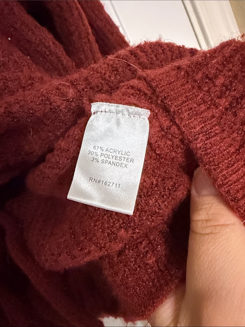 Deep Burgundy V-Neck Ruched Drawstring Sweater - Picture 3 of 3